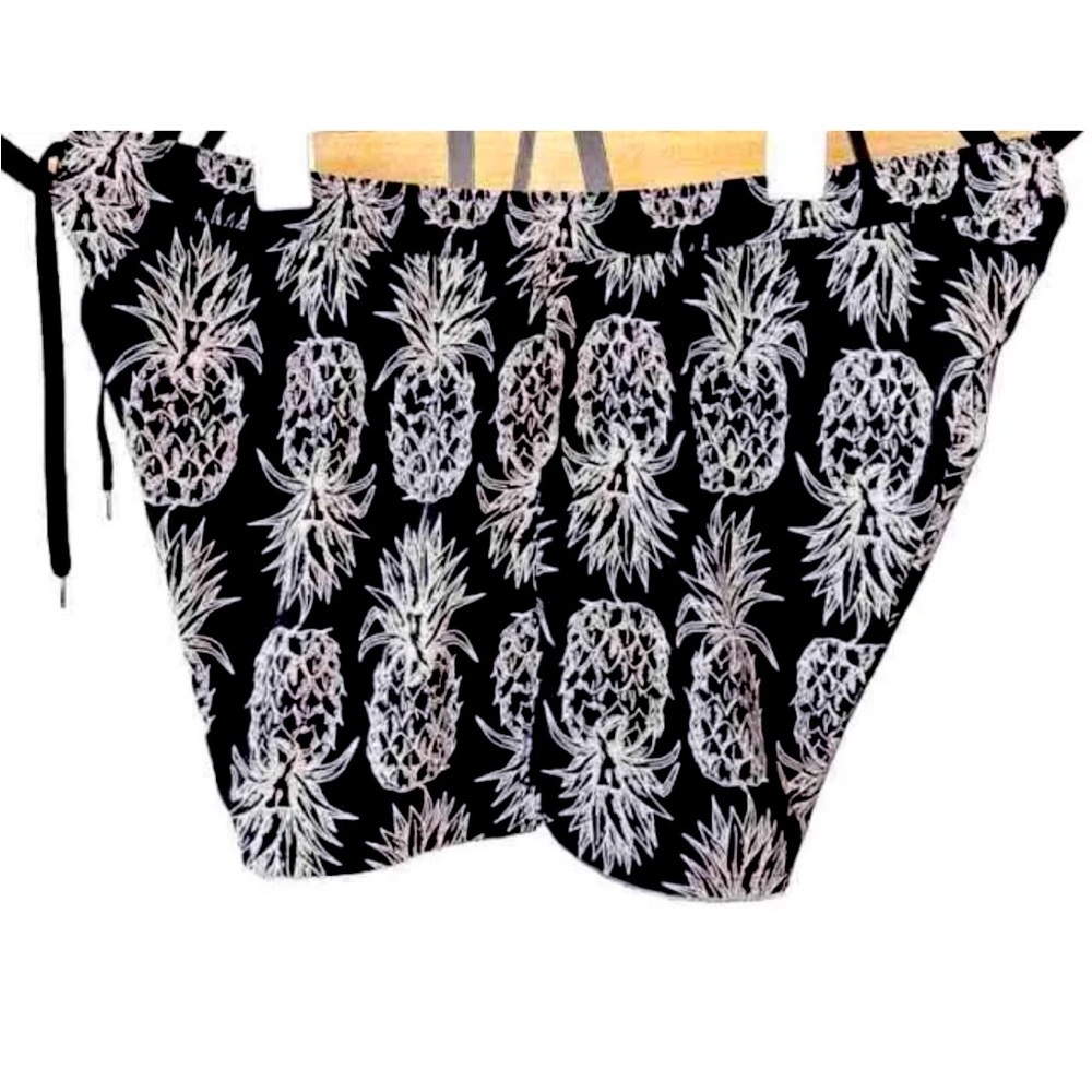 Lauren James Traveler Swim Surf Trunk Shorts Black With Pineapples Men's 2XL - Picture 6 of 7
